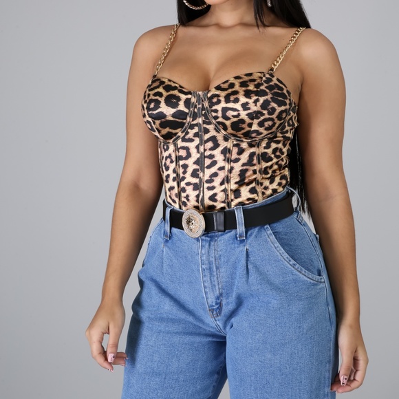 Tops - Animal Print Bodysuit Tops - Animal Print Bodysuit